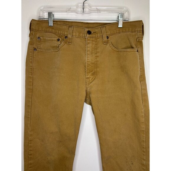 LEVI'S 513 Red Tab Jeans Mens 34x32 Tan Stretch Waterless - Picture 1 of 8